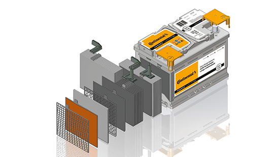 CONTINENTAL Starterbatterie AGM L3 70Ah 720A + 1x 10g Batterie-Pol