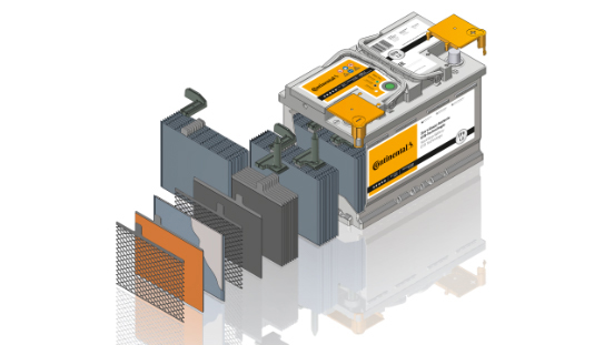 Continental Batterie EFB Exploded Ebenen 2019 1X